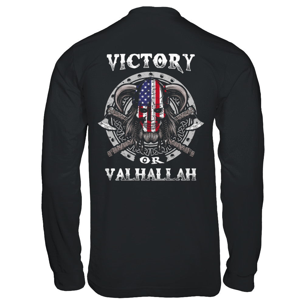 American US Flag Victory or Valhalla Viking T-Shirt & Hoodie | Teecentury.com