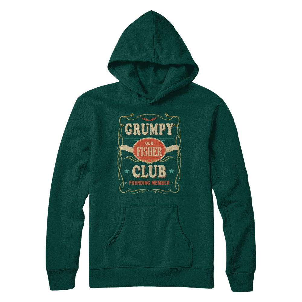 Papa Grumpy Old Fisher Club Founding Member Fishing T-Shirt & Hoodie | Teecentury.com