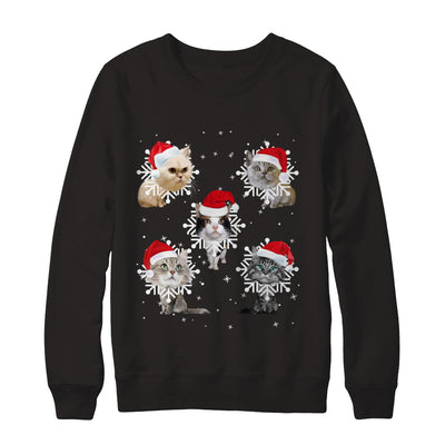 Cute Cat's Christmas Snowflakes Cat Claus T-Shirt & Sweatshirt | Teecentury.com