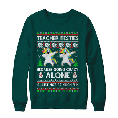 Unicorn Dabbing Teacher Besties Ugly Christmas Sweater T-Shirt & Sweatshirt | Teecentury.com