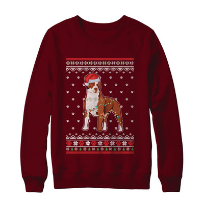 Pitbull Christmas Ugly Sweater Lights Dog Xmas Gift T-Shirt & Sweatshirt | Teecentury.com