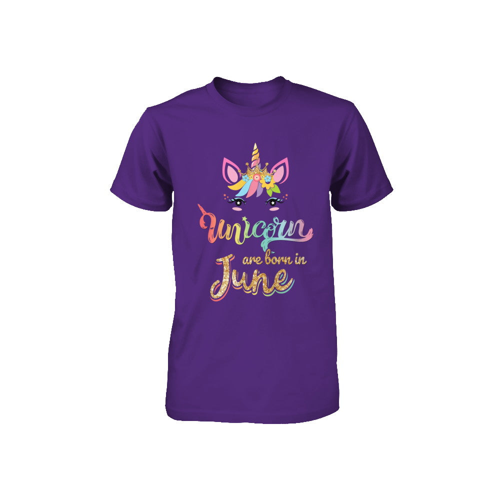 Cute Unicorns Are Born In June Birthday Gift Youth Youth Shirt | Teecentury.com