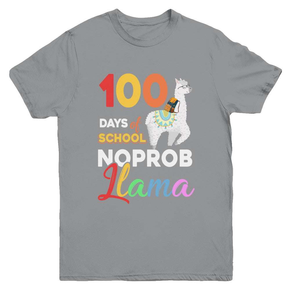 100 Days Of School Shirt Cute No Probllama Llama Youth Youth Shirt | Teecentury.com