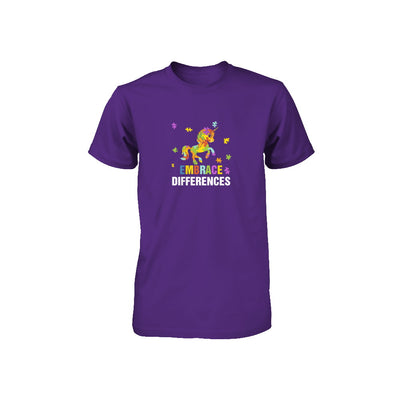 Autism Awareness Puzzle Piece Unicorn Embrace Differences Youth Youth Shirt | Teecentury.com