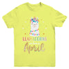 Llama Unicorn Llamacorns Born In April Birthday Gift Youth Youth Shirt | Teecentury.com