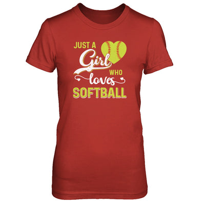 Just A Girl Who Loves Softball T-Shirt & Tank Top | Teecentury.com