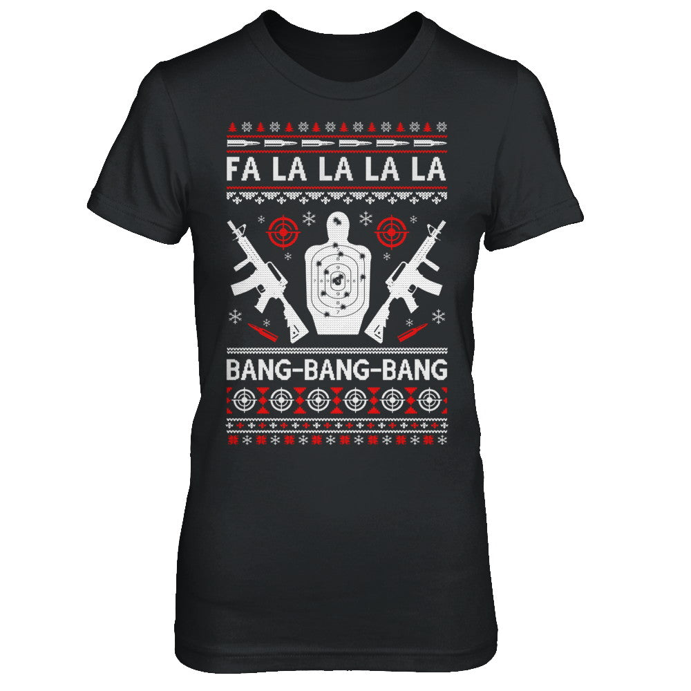 Bang Bang Bang AR-15 Gun Point Ugly Christmas Sweater T-Shirt & Sweatshirt | Teecentury.com
