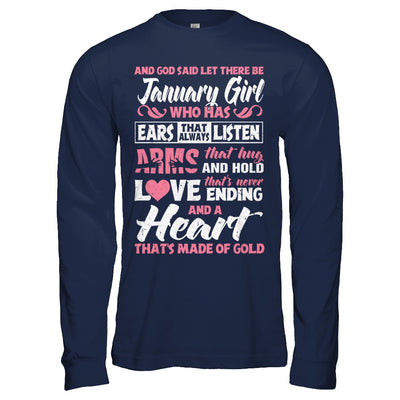 And God Said Let There Be January Girl Ears Arms Love Heart T-Shirt & Hoodie | Teecentury.com