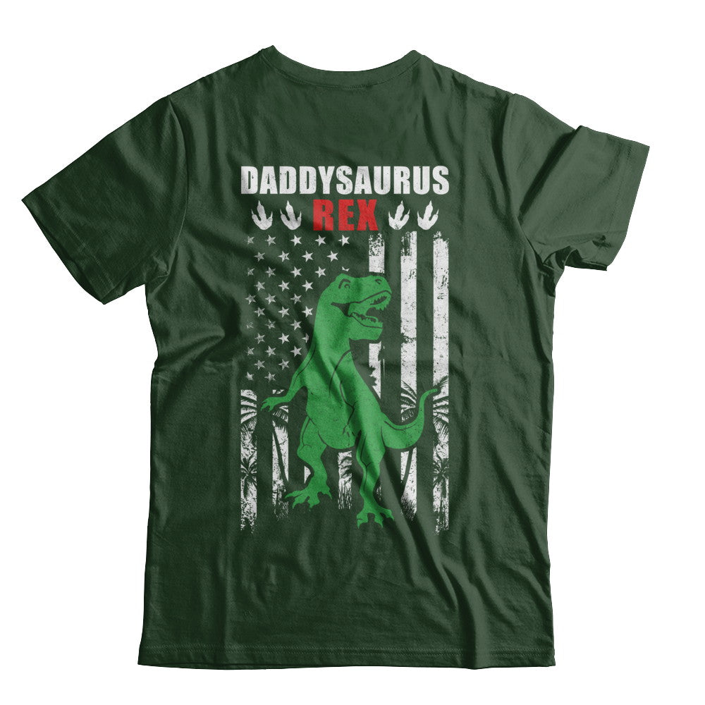 DaddySaurus Dad Dinosaur Rex American Flag Fathers Day T-Shirt & Hoodie | Teecentury.com