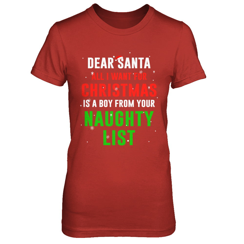Dear Santa I Want For Christmas Is A Boy From Naughty List T-Shirt & Sweatshirt | Teecentury.com