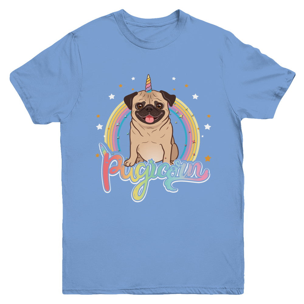 Rainbow Pugicorn Pug Unicorn For Kids Youth Youth Shirt | Teecentury.com