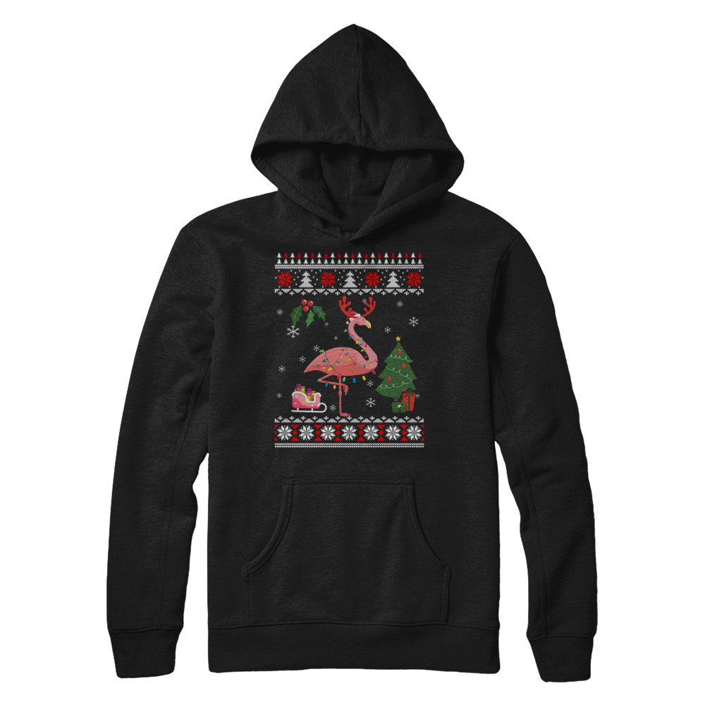 Santa Hat Flamingo Reindeer Ugly Christmas Sweater T-Shirt & Sweatshirt | Teecentury.com