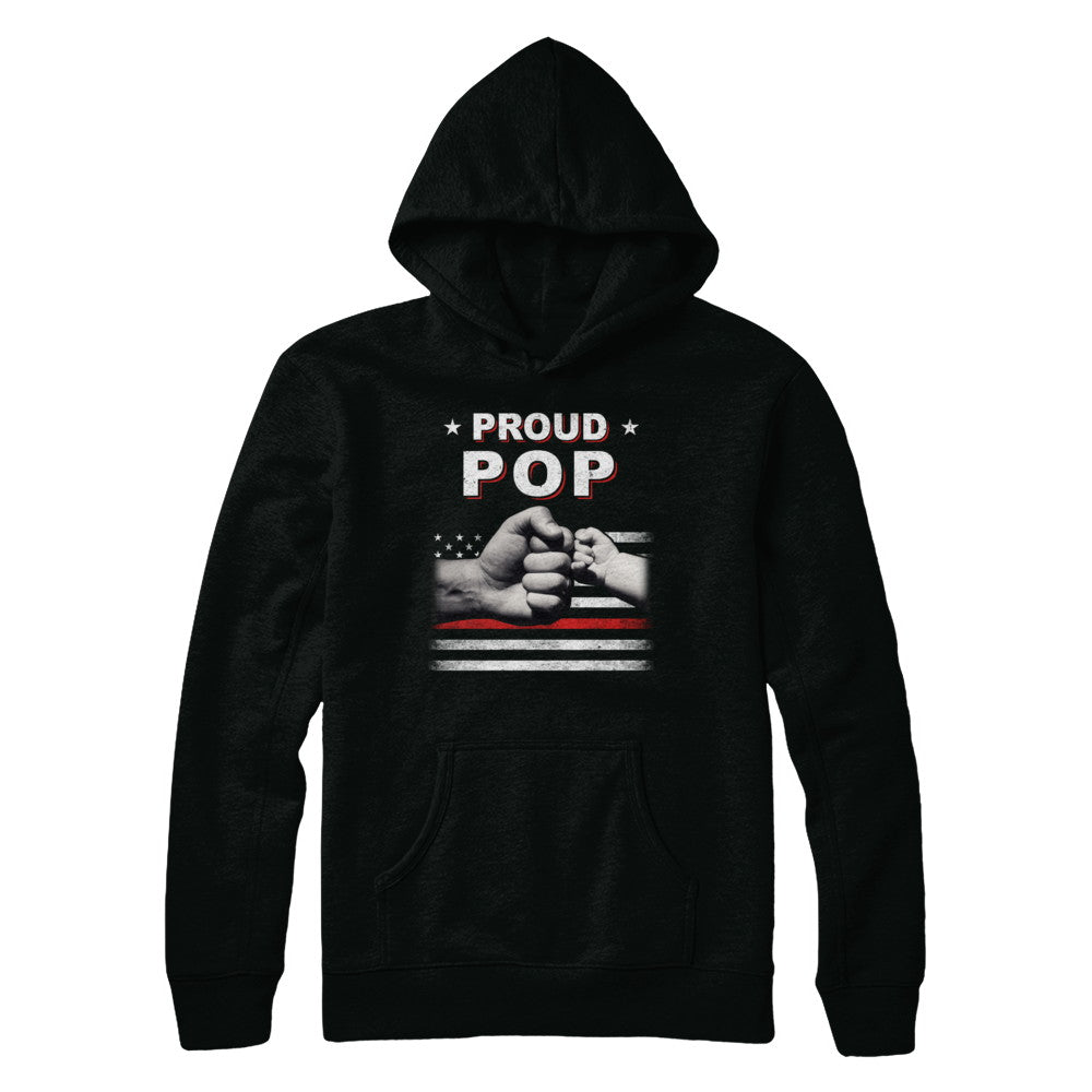 Proud Pop Fireman Firefighter Thin Red Line Flag Fathers Day T-Shirt & Hoodie | Teecentury.com