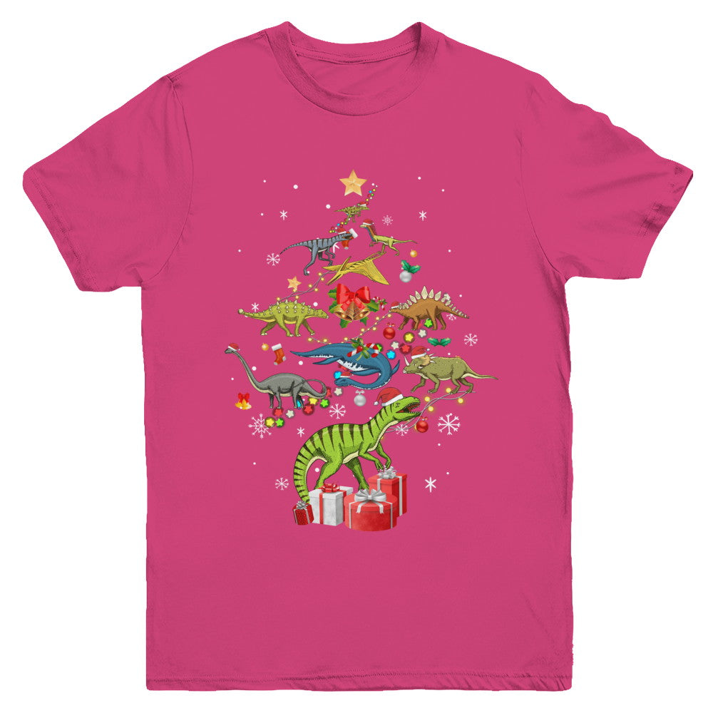 Tree Rex Funny Dinosaur Christmas Tree Kids Gift Youth Youth Shirt | Teecentury.com