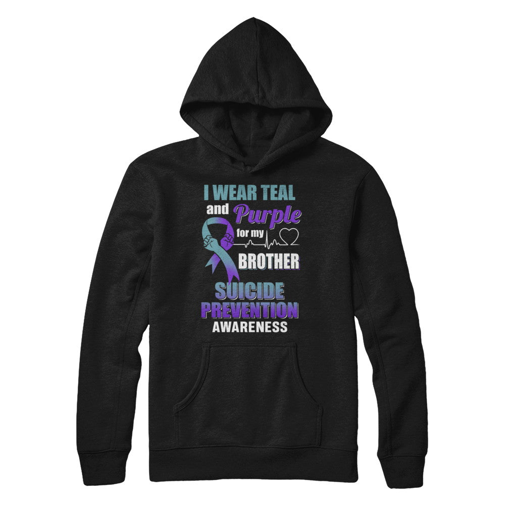I Wear Teal Purple For My Brother Suicide Prevention T-Shirt & Hoodie | Teecentury.com