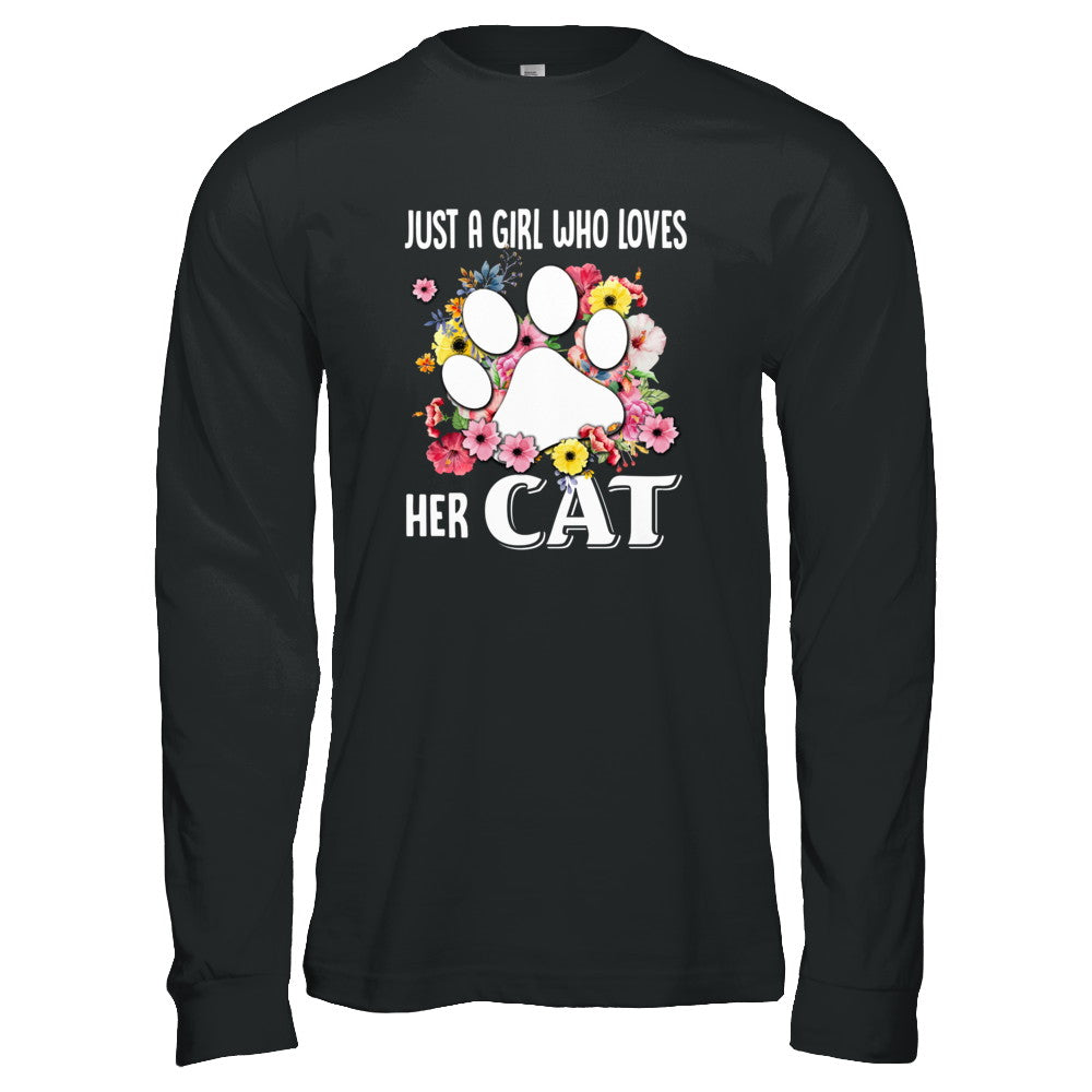 Just A Girl Who Loves Her Cat T-Shirt & Tank Top | Teecentury.com