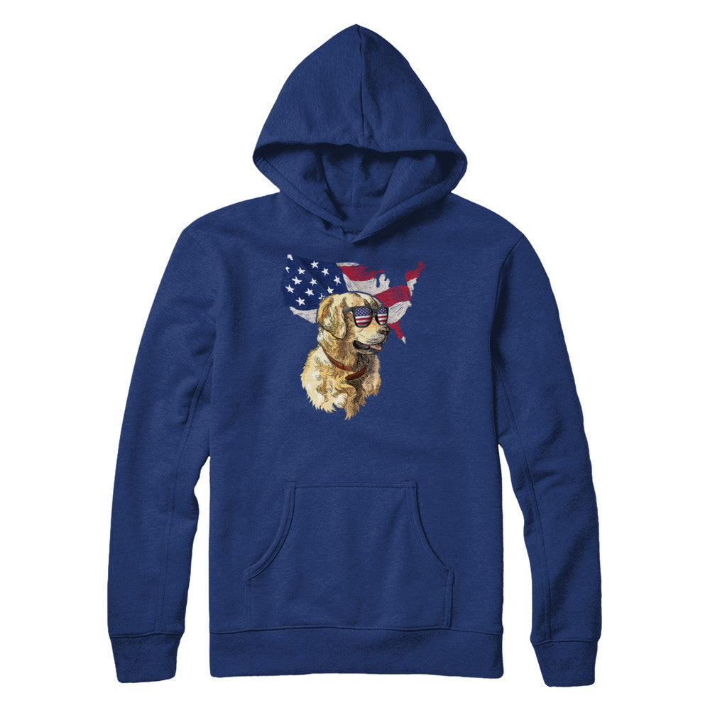 Funny Patriot Golden Retriever Dog 4Th Of July American Flag T-Shirt & Hoodie | Teecentury.com