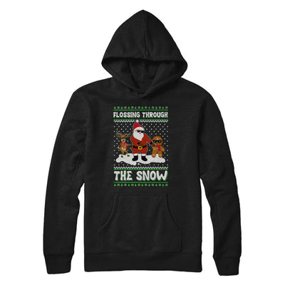 Flossing Through The Snow Santa Ugly Christmas Sweater T-Shirt & Sweatshirt | Teecentury.com