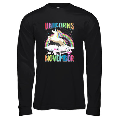 Unicorns Are Born In November Colorful Fun Birthday T-Shirt & Tank Top | Teecentury.com