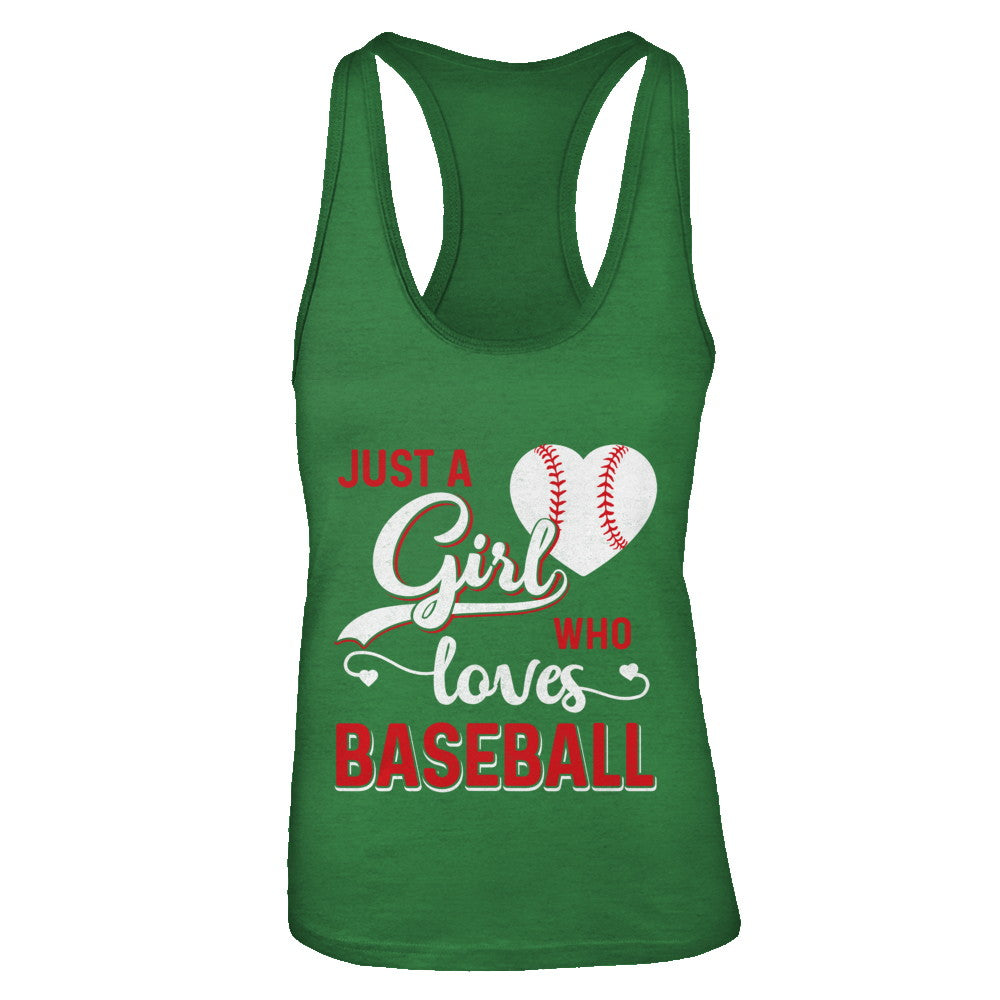 Just A Girl Who Loves Baseball T-Shirt & Tank Top | Teecentury.com