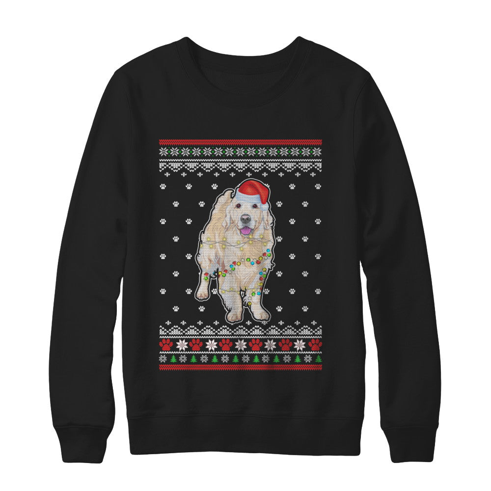Golden Retriever Christmas Ugly Sweater Lights Dog Xmas Gift T-Shirt & Sweatshirt | Teecentury.com