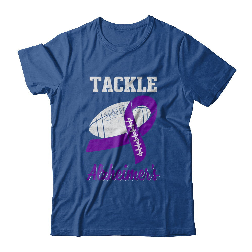 Football Survivor Tackle Purple Alzheimer's Awareness T-Shirt & Hoodie | Teecentury.com