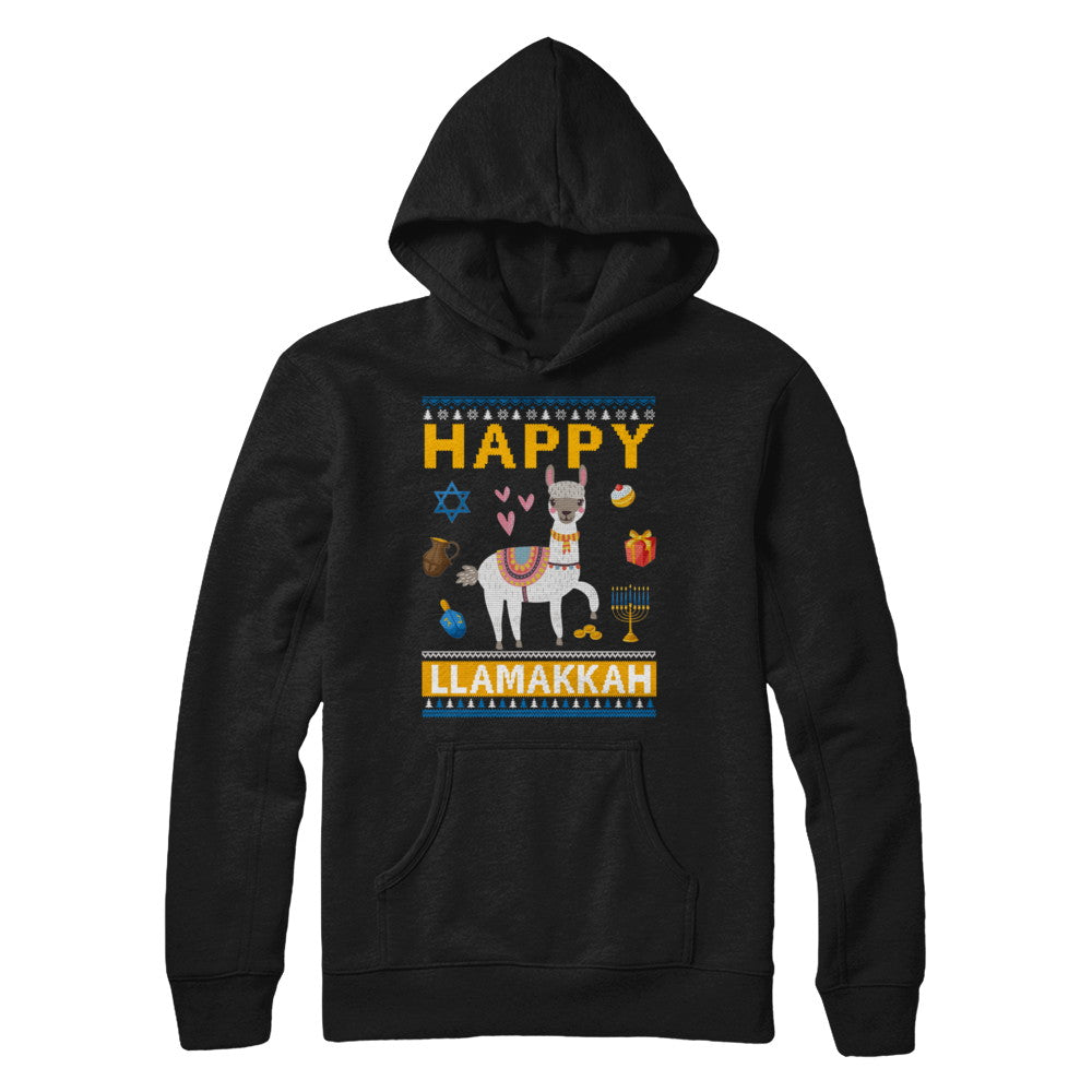 Happy Llama Llamakkah Hanukkah Ugly Sweater T-Shirt & Sweatshirt | Teecentury.com