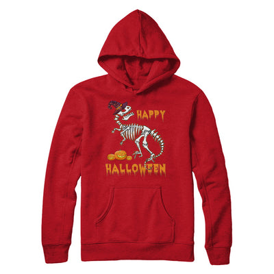 Funny Happy Halloween T-Rex Skeleton Dinosaur T-Shirt & Sweatshirt | Teecentury.com