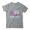 Fight Purple Ribbon US Flag Alzheimer's Pancreatic Awareness T-Shirt & Hoodie | Teecentury.com
