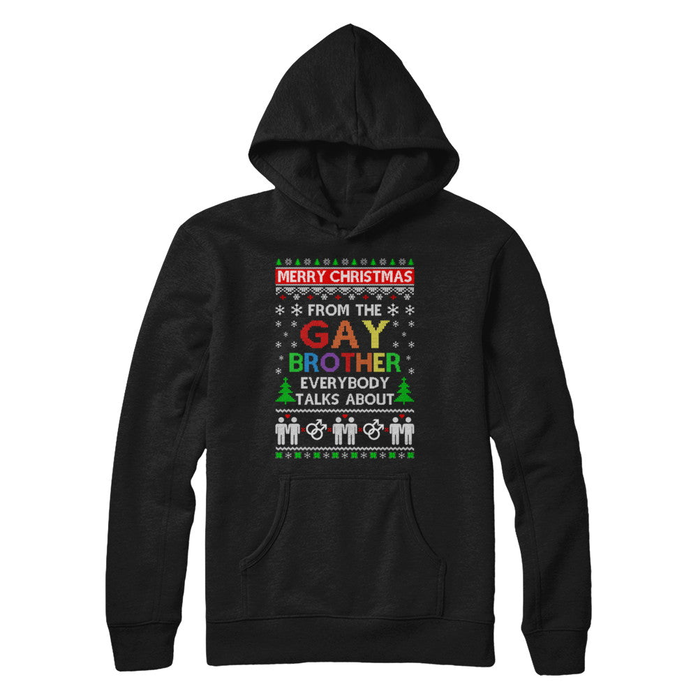 LGBT Merry Christmas From Gay Brother Ugly Christmas Sweater T-Shirt & Sweatshirt | Teecentury.com