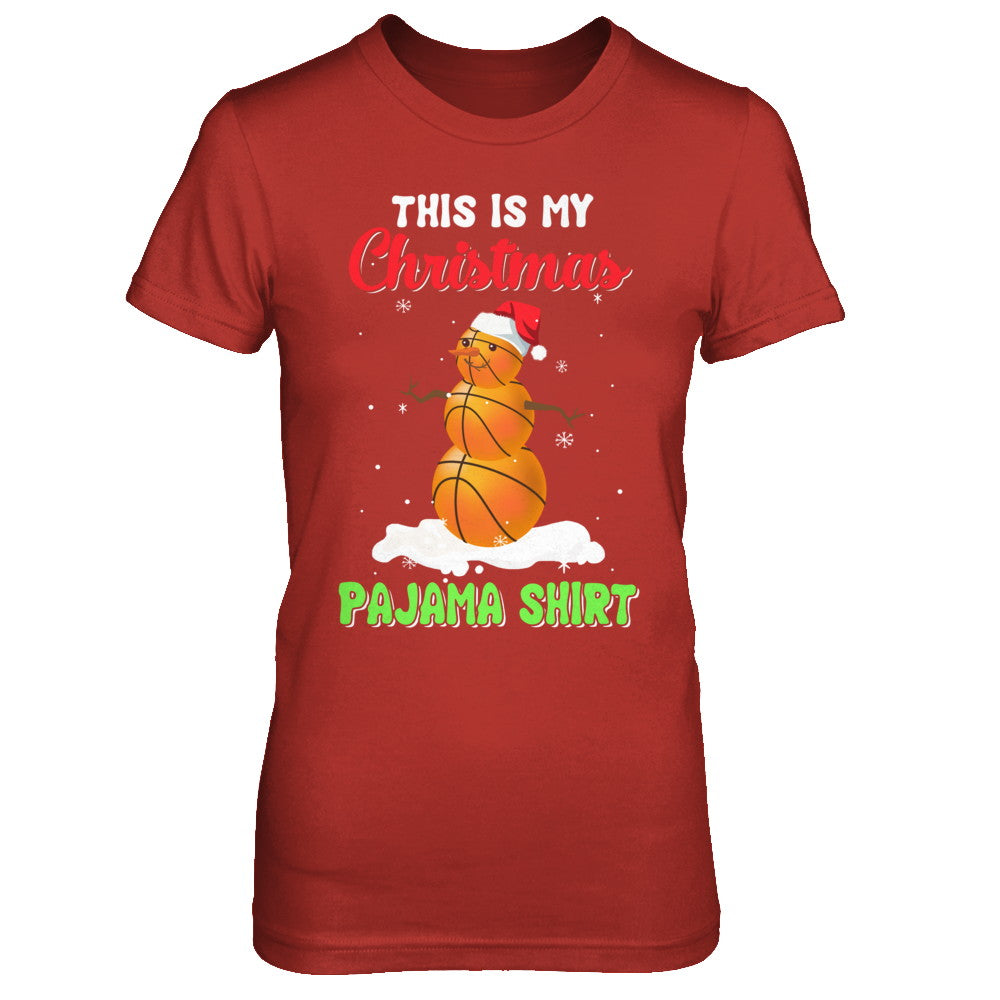 This Is My Christmas Pajama Xmas Snowman Basketball T-Shirt & Sweatshirt | Teecentury.com