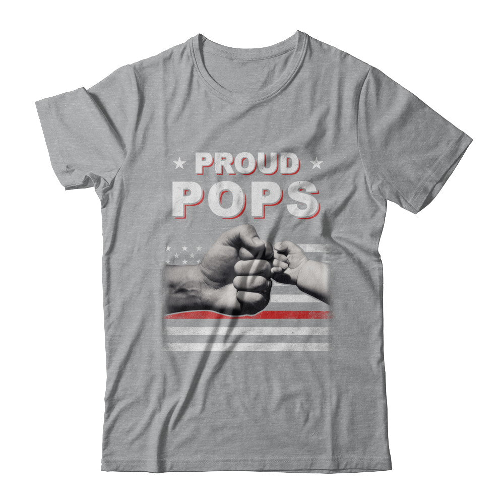 Proud Pops Fireman Firefighter Thin Red Line Flag Fathers Day T-Shirt & Hoodie | Teecentury.com