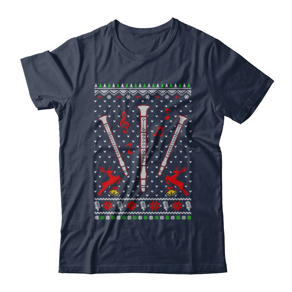 Santa Clarinet Ugly Christmas Sweater Gifts T-Shirt & Sweatshirt | Teecentury.com