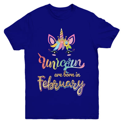 Cute Unicorns Are Born In February Birthday Gift Youth Youth Shirt | Teecentury.com