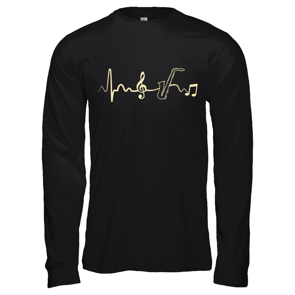 Saxophone Heartbeat Musician T-Shirt & Hoodie | Teecentury.com
