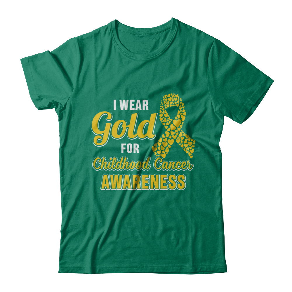 Dad Mom I Wear Gold For Childhood Cancer Awareness T-Shirt & Hoodie | Teecentury.com