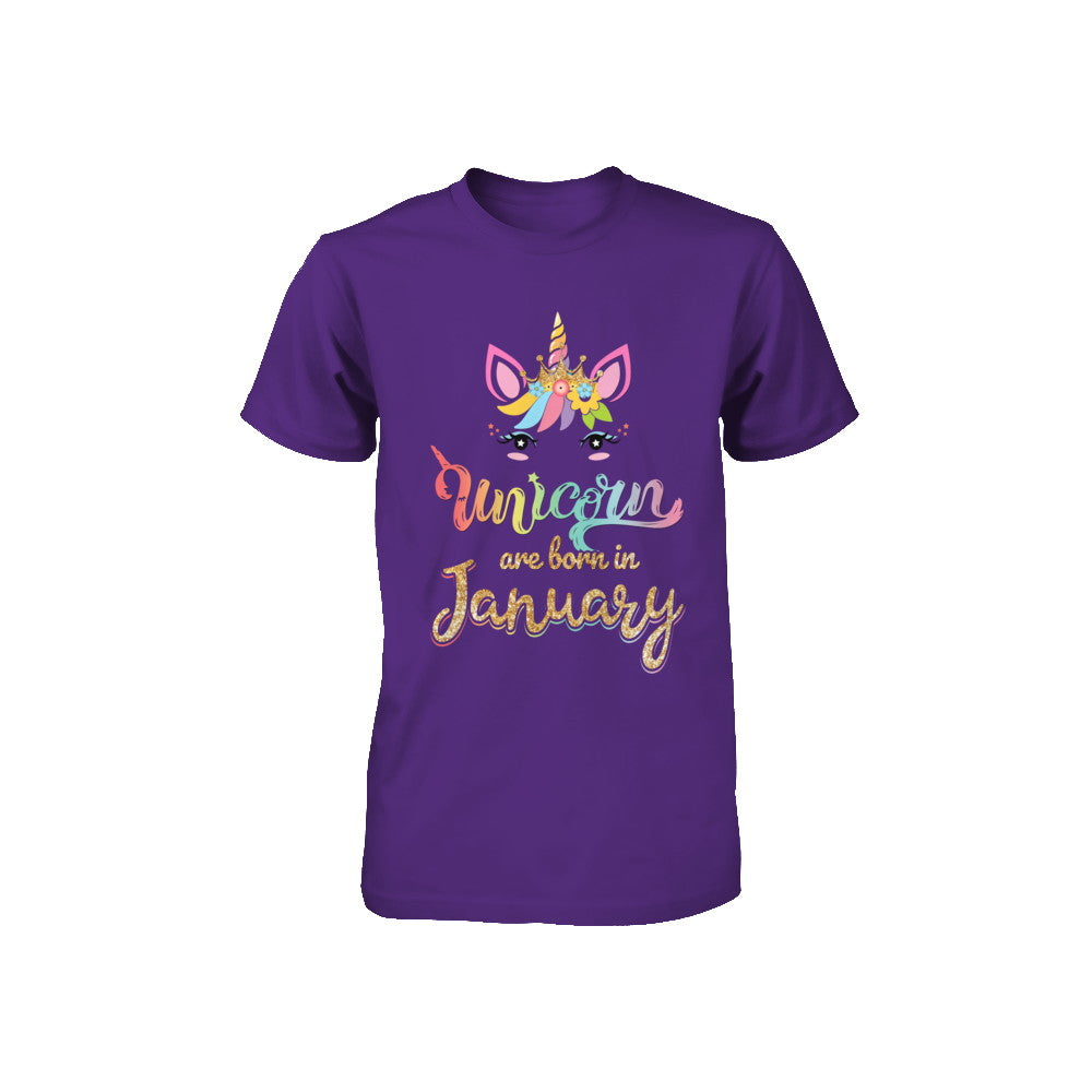 Cute Unicorns Are Born In January Birthday Gift Youth Youth Shirt | Teecentury.com