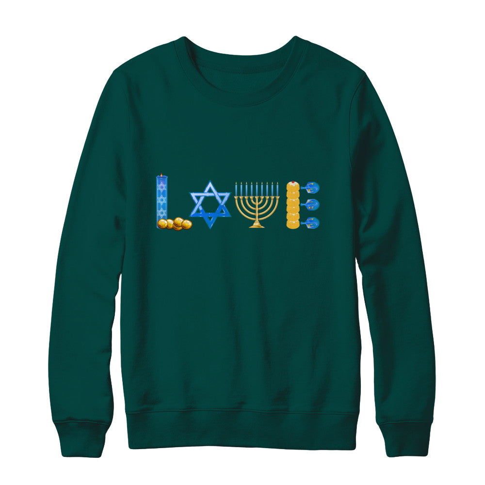 Jewish Love Happy Hanukkah Star Heart Gift T-Shirt & Sweatshirt | Teecentury.com