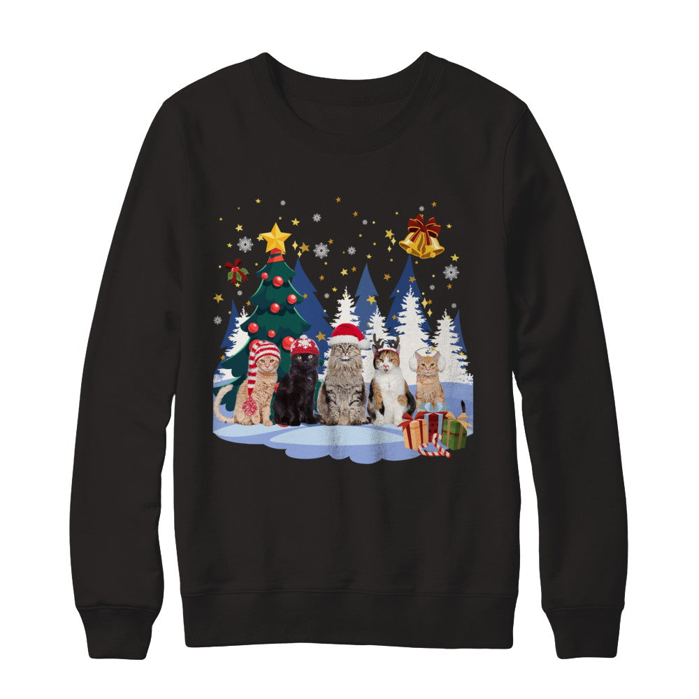 Cute Cats Claus Christmas T-Shirt & Sweatshirt | Teecentury.com