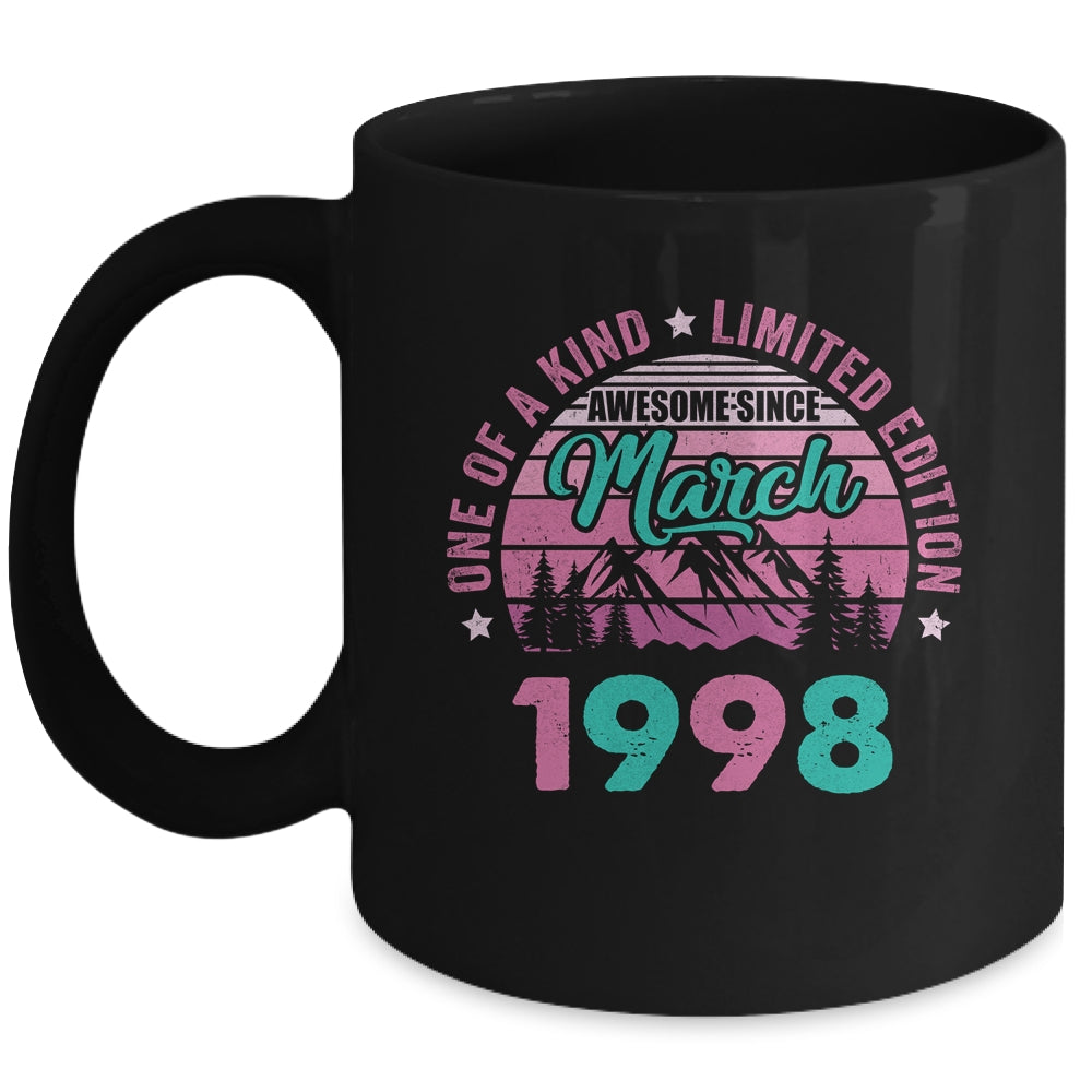 25 Years Old Awesome Since March 1998 25th Birthday Women Mug | teecentury