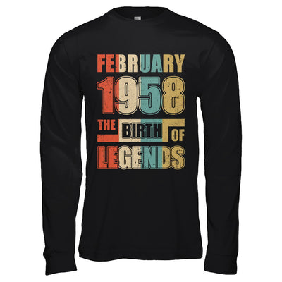 Vintage Retro February 1958 Birth Of Legends 64th Birthday T-Shirt & Hoodie | Teecentury.com