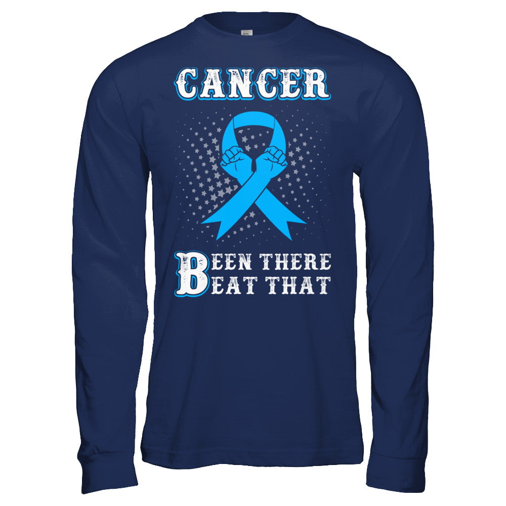 Prostate Cancer Been There Beat That Blue Awareness Ribbon T-Shirt & Hoodie | Teecentury.com