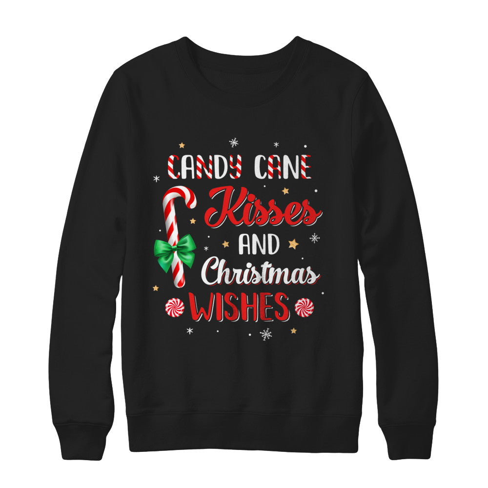 Candy Cane Kisses And Christmas Wishes Gifts T-Shirt & Sweatshirt | Teecentury.com