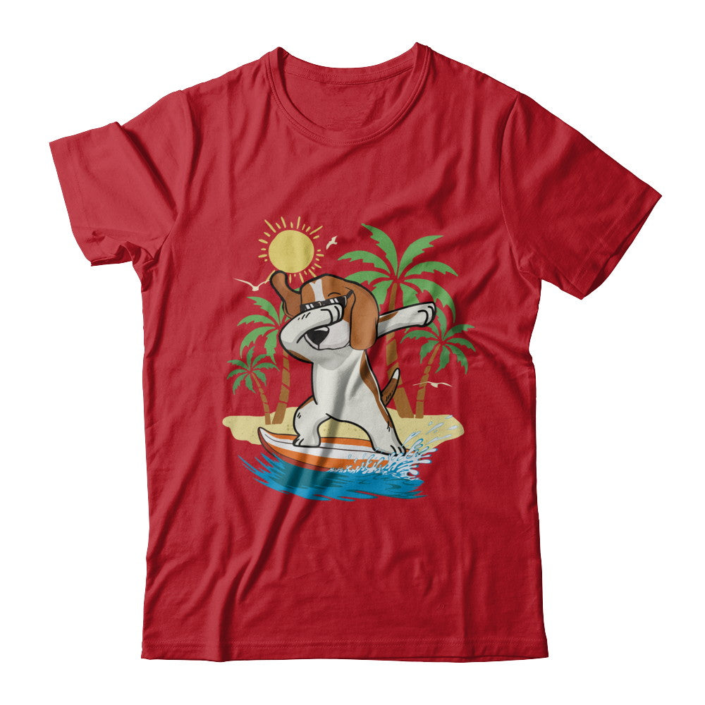 Summer Vacation Dabbing Beagle Surfing Surfboard Gift T-Shirt & Hoodie | Teecentury.com