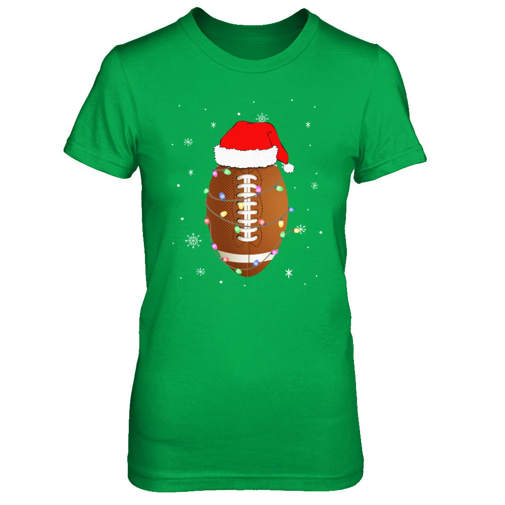 Santa Hat Football Christmas Gifts T-Shirt & Sweatshirt | Teecentury.com