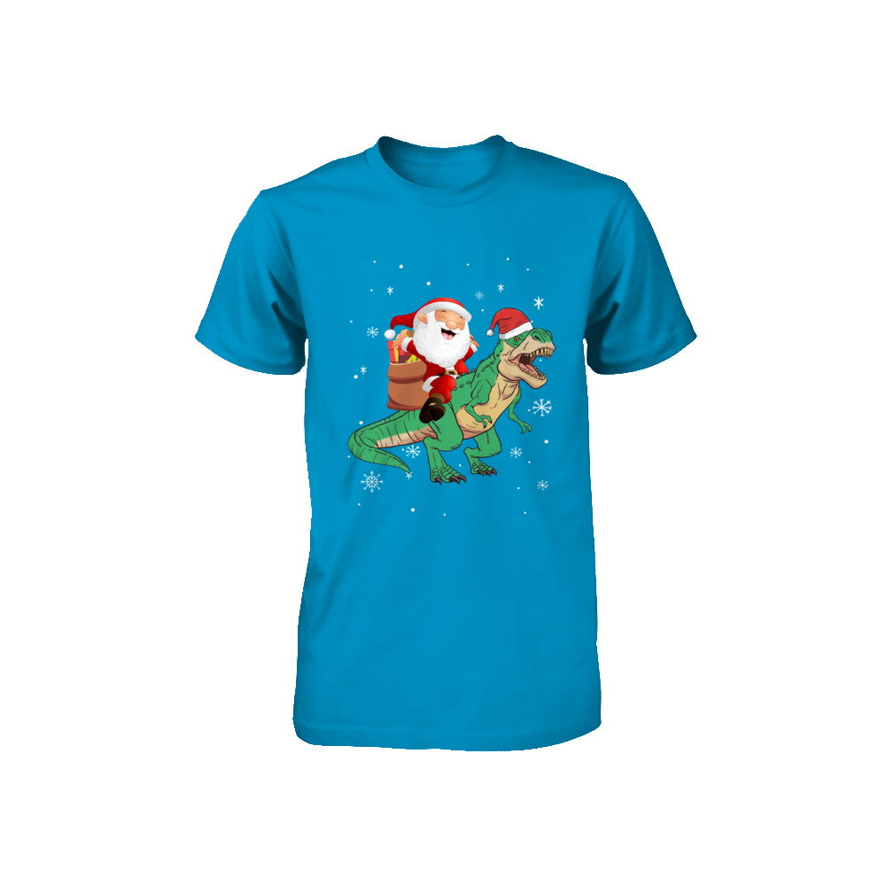 Christmas Santa Kids Dinosaur T-Rex For Boys Kids Youth Youth Shirt | Teecentury.com