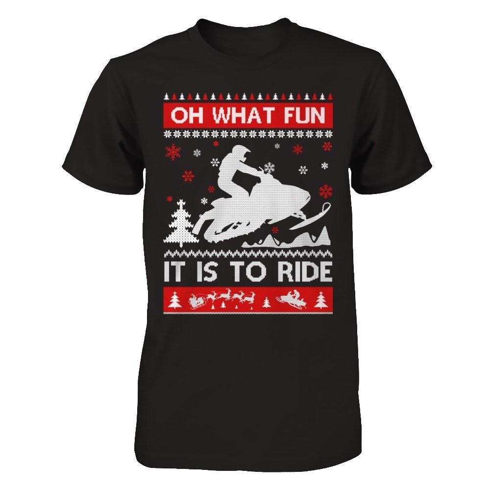 Snowmobile Sweater Christmas Oh What Fun It Is To Ride T-Shirt & Hoodie | Teecentury.com