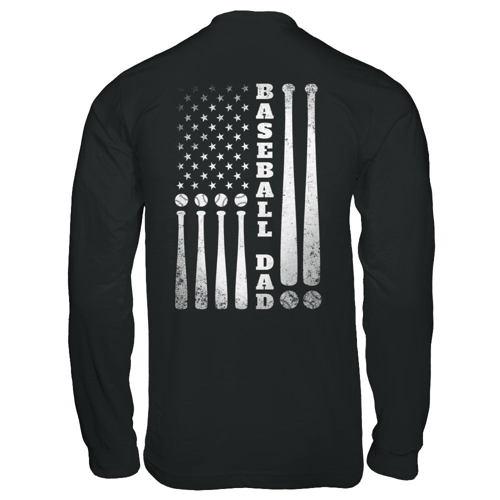 American Flag Vintage Baseball Dad Father's Day T-Shirt & Hoodie | Teecentury.com