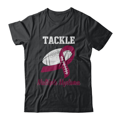 Football Survivor Tackle Burgundy Multiple Myeloma Awareness T-Shirt & Hoodie | Teecentury.com