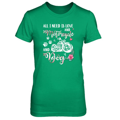 All I Need Is Love And A Motorcycle And A Dog T-Shirt & Tank Top | Teecentury.com